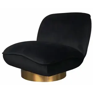 LivinHill Designové křeslo Nua velur černé/zlaté obraz