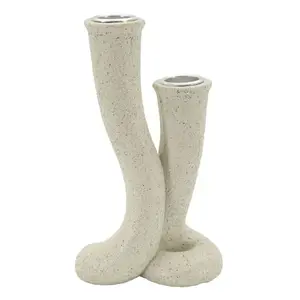 Mauro Ferretti Designový svícen Stons 17, 5 cm krémový obraz