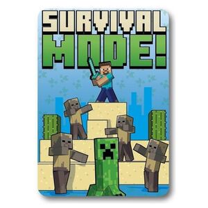 Faro Dětská fleecová deka Polar Minecraft 100x140 cm modro-zelená obraz