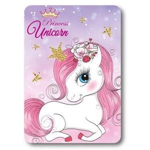 Faro Dětská fleecová deka Polar Princess Unicorn 100x140 cm růžová obraz