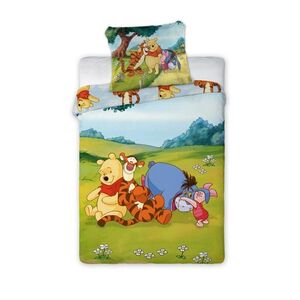 Faro Dětské bavlněné povlečení Nook Medvídek Pú 100x135 cm + 40x60 cm vícebarevné obraz