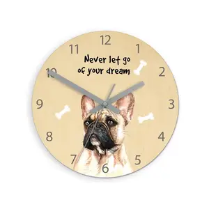 ModernClock Dětské nástěnné hodiny Ami Buldog 30 cm vícebarevné obraz