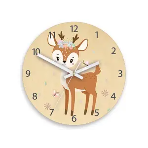 ModernClock Dětské nástěnné hodiny Ami Jelínek s květy 30 cm vícebarevné obraz