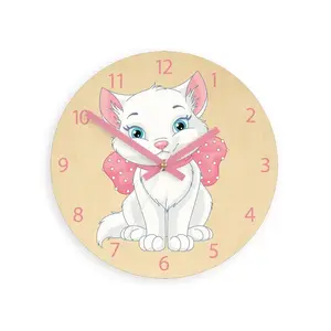ModernClock Dětské nástěnné hodiny Ami Kočka 30 cm vícebarevné obraz