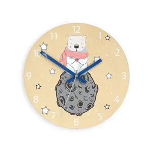 ModernClock Dětské nástěnné hodiny Ami Lední medvěd 30 cm vícebarevné obraz