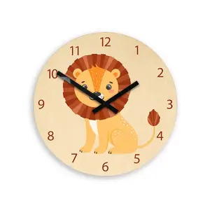 ModernClock Dětské nástěnné hodiny Ami Lev 30 cm vícebarevné obraz