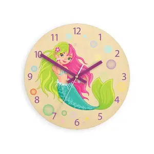 ModernClock Dětské nástěnné hodiny Ami Mořská panna 30 cm vícebarevné obraz