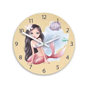 ModernClock Dětské nástěnné hodiny Ami Mořská panna 30 cm vícebarevné II obraz