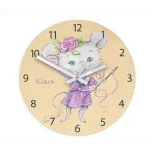 ModernClock Dětské nástěnné hodiny Ami Myška 30 cm vícebarevné obraz