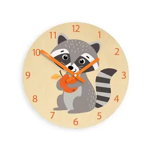 ModernClock Dětské nástěnné hodiny Ami Mýval 30 cm vícebarevné II obraz