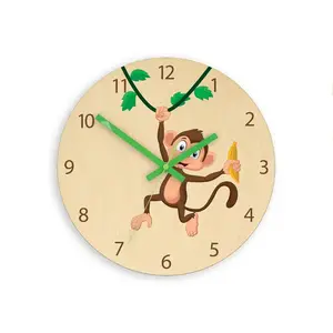 ModernClock Dětské nástěnné hodiny Ami Opice 30 cm vícebarevné obraz