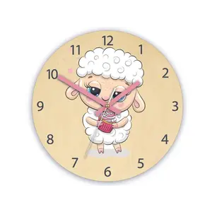 ModernClock Dětské nástěnné hodiny Ami Ovečka 30 cm vícebarevné II obraz