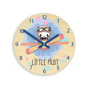 ModernClock Dětské nástěnné hodiny Ami Panda 30 cm vícebarevné obraz