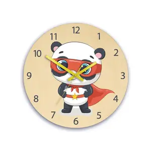 ModernClock Dětské nástěnné hodiny Ami Panda hrdina 30 cm vícebarevné obraz