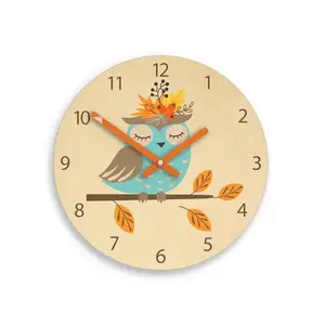 ModernClock Dětské nástěnné hodiny Ami Sova 30 cm vícebarevné obraz