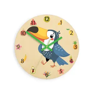 ModernClock Dětské nástěnné hodiny Ami Tukan 30 cm vícebarevné obraz