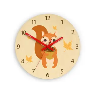 ModernClock Dětské nástěnné hodiny Ami Veverka 30 cm vícebarevné obraz