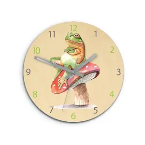 ModernClock Dětské nástěnné hodiny Ami Žába 30 cm vícebarevné obraz