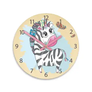 ModernClock Dětské nástěnné hodiny Ami Zebra 30 cm vícebarevné II obraz