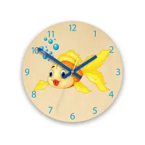 ModernClock Dětské nástěnné hodiny Ami Zlatá rybka 30 cm vícebarevné obraz