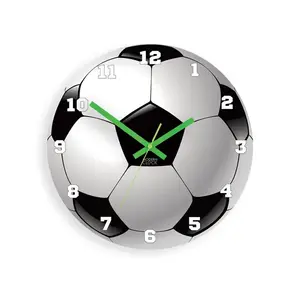 ModernClock Dětské nástěnné hodiny Fotbal 30 cm černobílé obraz