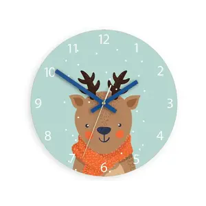 ModernClock Dětské nástěnné hodiny Jelen 30 cm vícebarevné obraz
