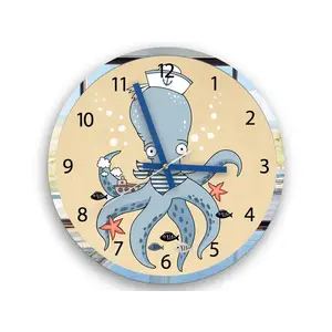 ModernClock Dětské nástěnné hodiny Mirro Chobotnice 30 cm vícebarevné obraz