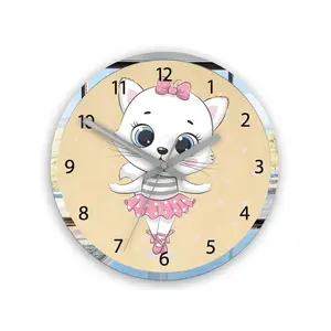 ModernClock Dětské nástěnné hodiny Mirro Kotě 30 cm vícebarevné obraz