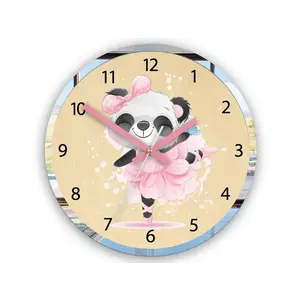ModernClock Dětské nástěnné hodiny Mirro Panda 30 cm vícebarevné obraz