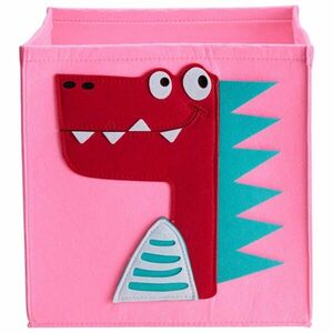 HowHomely Dětský úložný box DINOSAUR růžový obraz