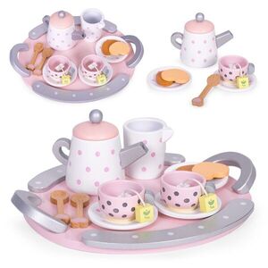 ECOTOYS Dřevěná čajová souprava TEACUTIE růžová/fialová obraz