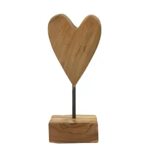 Mauro Ferretti Dřevěná dekorace Heart 25 cm hnědá obraz