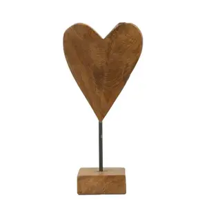 Mauro Ferretti Dřevěná dekorace Heart 35 cm hnědá obraz