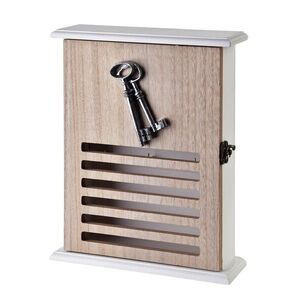 Mondex Dřevěná skříňka na klíče STACY 20x6x26, 5 cm hnědá obraz