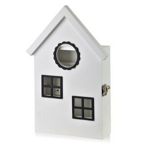 Mondex Dřevěná skříňka na klíče STACY Cottage 20x6x29, 5 cm bílá obraz