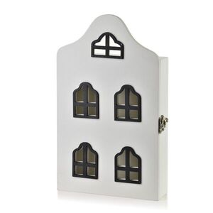 Mondex Dřevěná skříňka na klíče STACY House 17, 5x5, 5x29, 5 cm bílá obraz