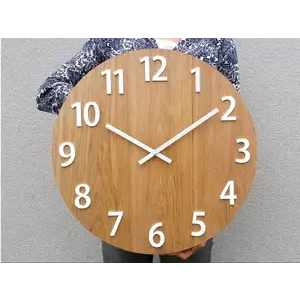 ModernClock Dřevěné nástěnné hodiny Amadeus 49 cm hnědé/bílé obraz