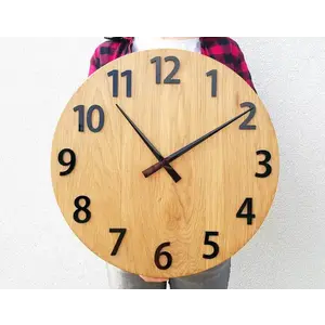 ModernClock Dřevěné nástěnné hodiny Amadeus 50 cm černé/hnědé obraz