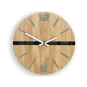 ModernClock Dřevěné nástěnné hodiny Android 33, 5 cm dub přírodní/černé obraz