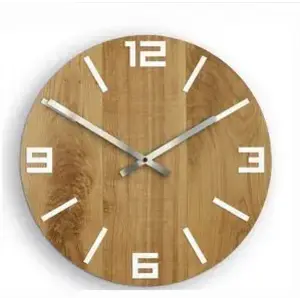 ModernClock Dřevěné nástěnné hodiny Arabic 40 cm hnědé/stříbrné obraz