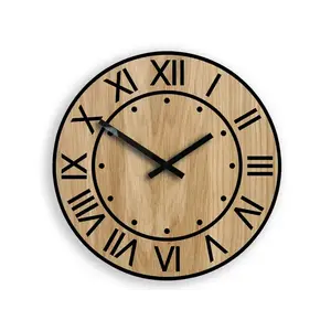 ModernClock Dřevěné nástěnné hodiny Artur 33 cm dub přírodní/černé obraz