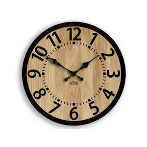 ModernClock Dřevěné nástěnné hodiny Berlin 33 cm černé/hnědé obraz