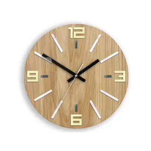 ModernClock Dřevěné nástěnné hodiny Dexi 33 cm dub přírodní obraz