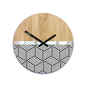 ModernClock Dřevěné nástěnné hodiny Echo 33 cm dub přírodní/černé obraz