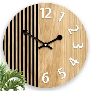 ModernClock Dřevěné nástěnné hodiny Londyn 33 cm bílé/černé obraz