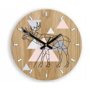 ModernClock Dřevěné nástěnné hodiny Los 33 cm dub přírodní obraz