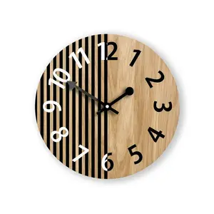 ModernClock Dřevěné nástěnné hodiny Nepal 33 cm dub přírodní/černé obraz
