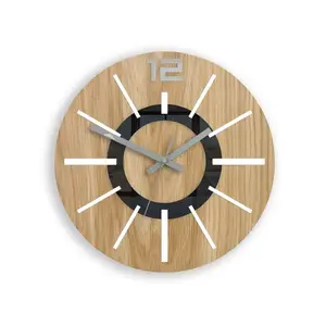 ModernClock Dřevěné nástěnné hodiny Nordic 33 cm dub přírodní/bílé obraz