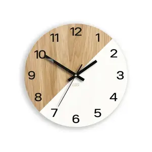 ModernClock Dřevěné nástěnné hodiny Oxford 33 cm dub přírodní/bílé obraz