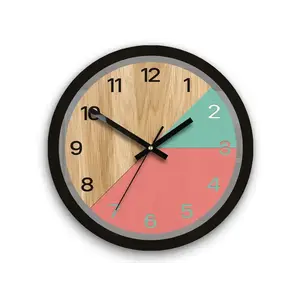 ModernClock Dřevěné nástěnné hodiny Paris 33 cm korálové/černé obraz